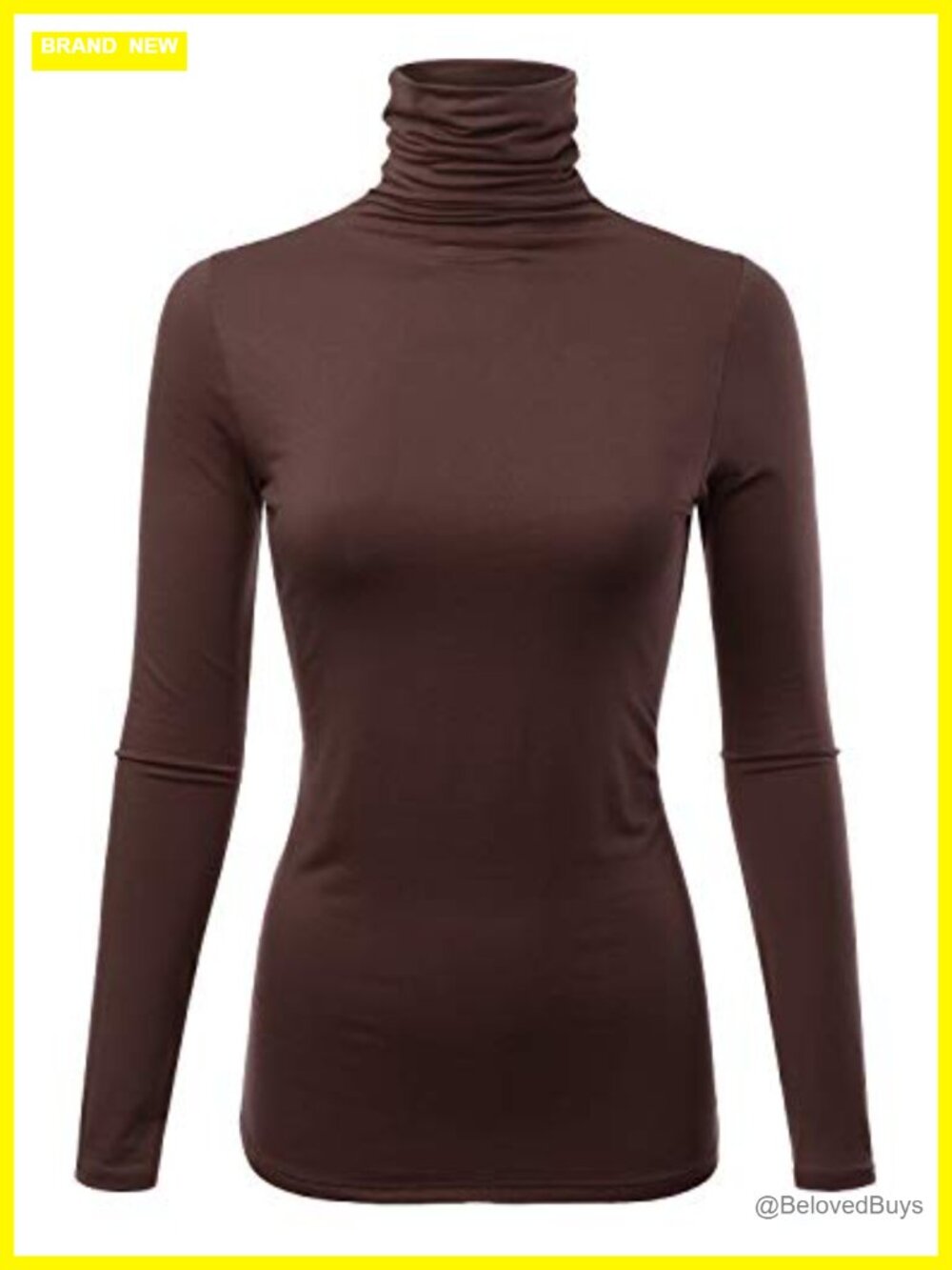 Womens Premium Long Sleeve Turtleneck Lightweight Pullover Top Sweater
